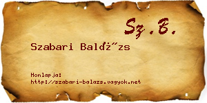 Szabari Balázs névjegykártya